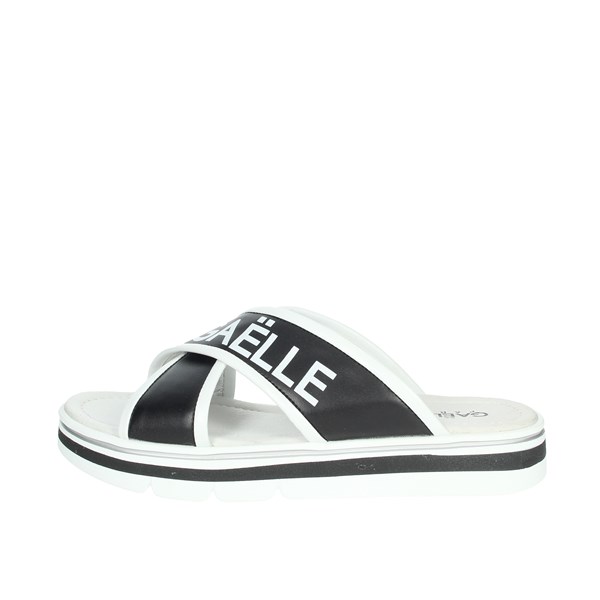 Gaelle Paris Shoes Flat Slippers Black/White G-843