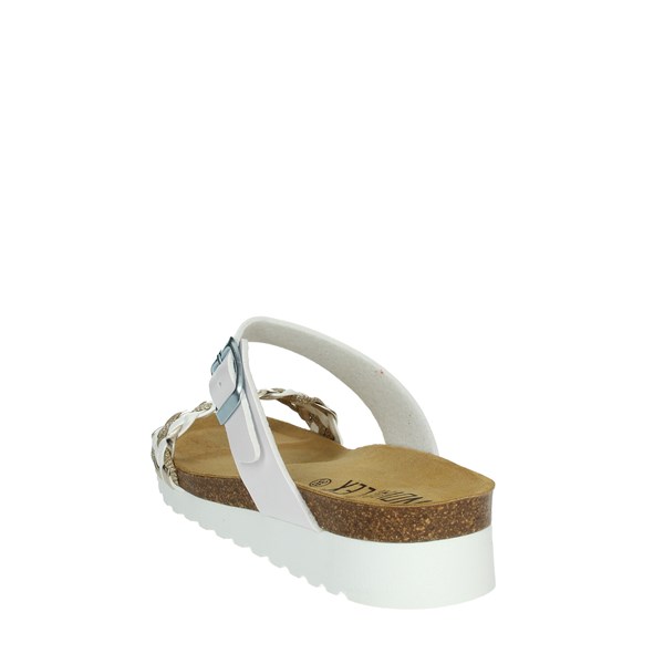 Novaflex Shoes Flat Slippers White/Gold FELIZZANO