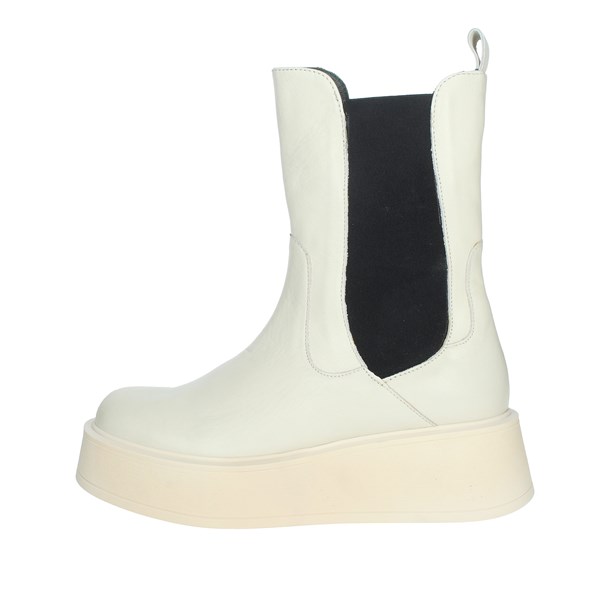 Paola Ferri Shoes Wedge Ankle Boots White D7524