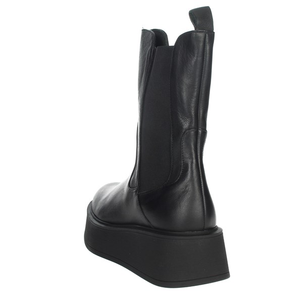 Paola Ferri Shoes Wedge Ankle Boots Black D7524