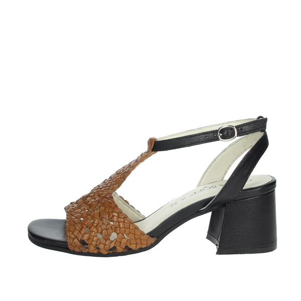 Cinzia Soft Shoes Heeled Sandals Brown leather CIB403