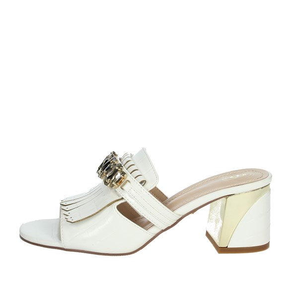 Laura Biagiotti Shoes Heeled Slippers White CAMP.189