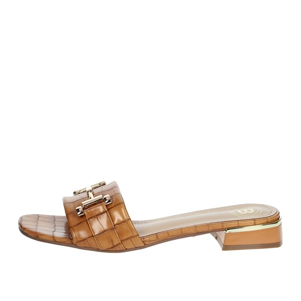 Laura Biagiotti Shoes Flat Slippers Brown leather CAMP.183