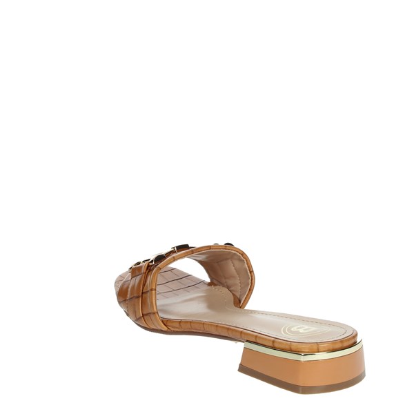 Laura Biagiotti Shoes Flat Slippers Brown leather CAMP.183
