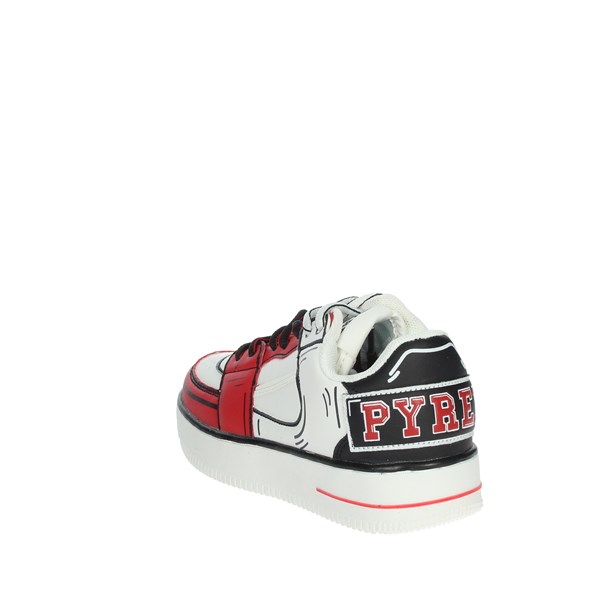 Pyrex Shoes Sneakers White/Black/Red PYK80742