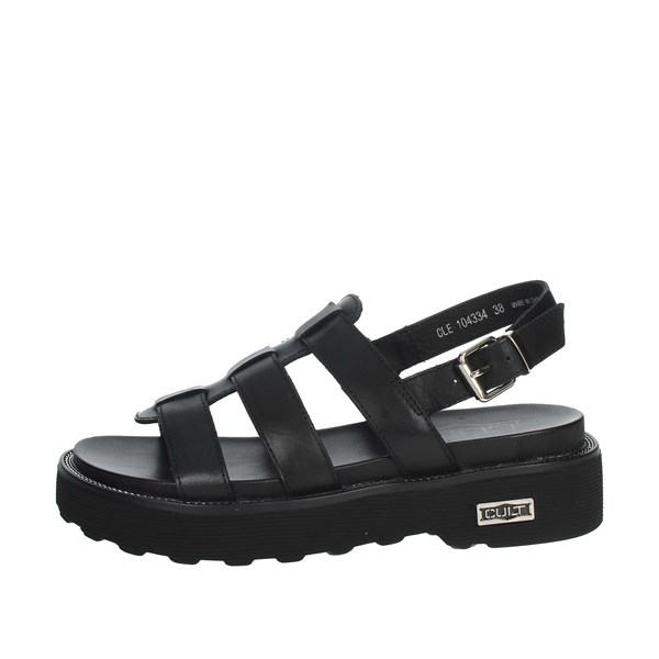Cult Shoes Flat Sandals Black CLE104334