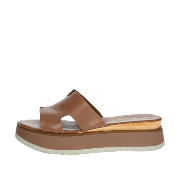 Cinzia Soft Shoes Platform Slippers Brown leather CB65374M