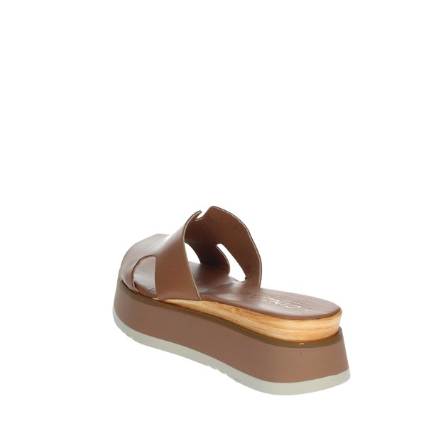 Cinzia Soft Shoes Platform Slippers Brown leather CB65374M