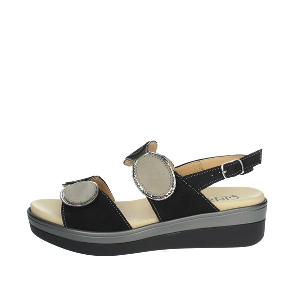 Cinzia Soft Shoes Platform Sandals Black/Brown Taupe IO10687PNBS
