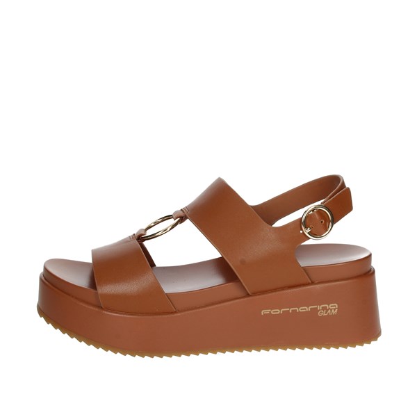 Fornarina Shoes Platform Sandals Brown leather ELIZABETH