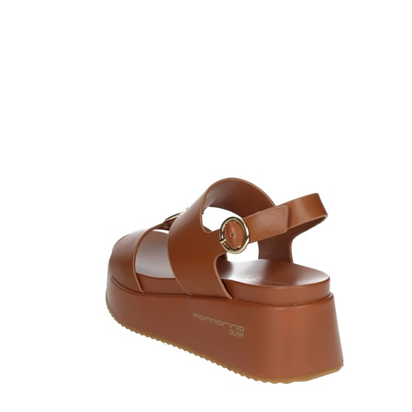 Fornarina Shoes Platform Sandals Brown leather ELIZABETH