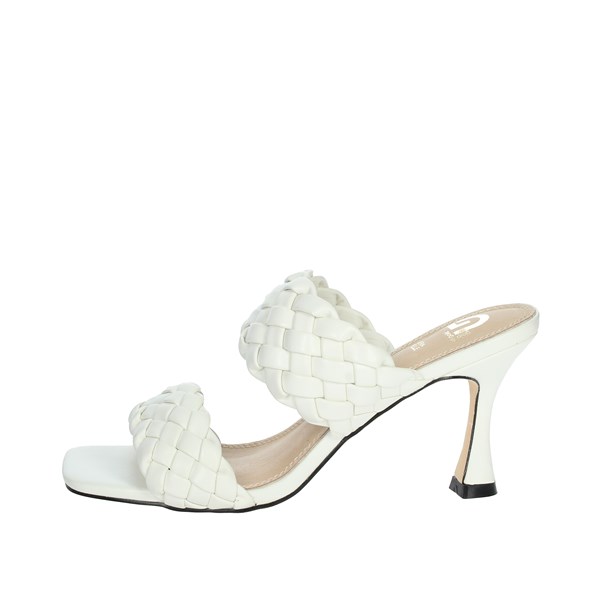 Gold & Gold Shoes Heeled Slippers White GD581