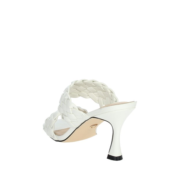 Gold & Gold Shoes Heeled Slippers White GD581