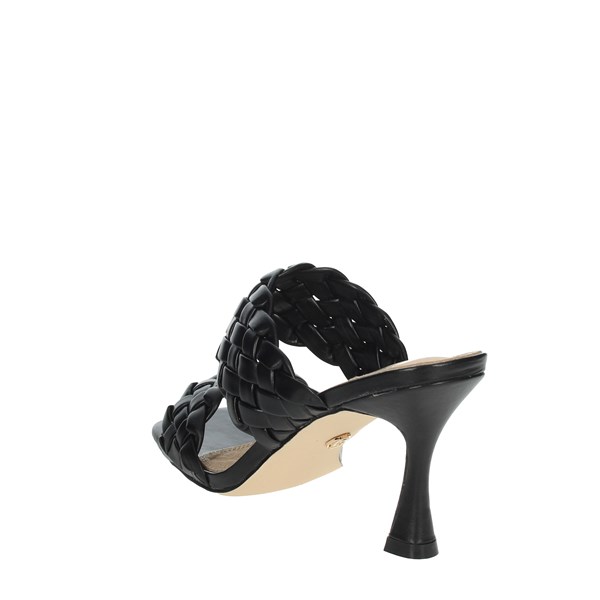Gold & Gold Shoes Heeled Slippers Black GD581