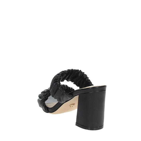 Gold & Gold Shoes Heeled Slippers Black GD589
