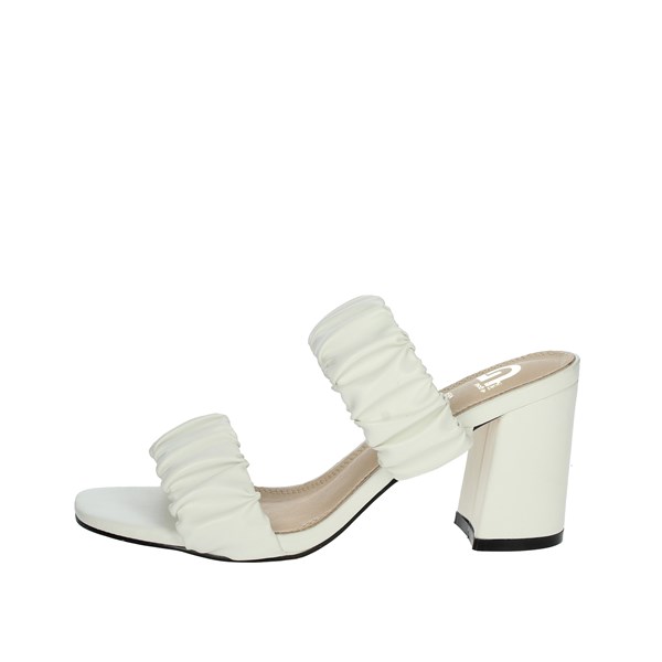 Gold & Gold Shoes Heeled Slippers White GD589