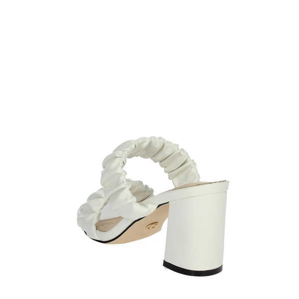 Gold & Gold Shoes Heeled Slippers White GD589