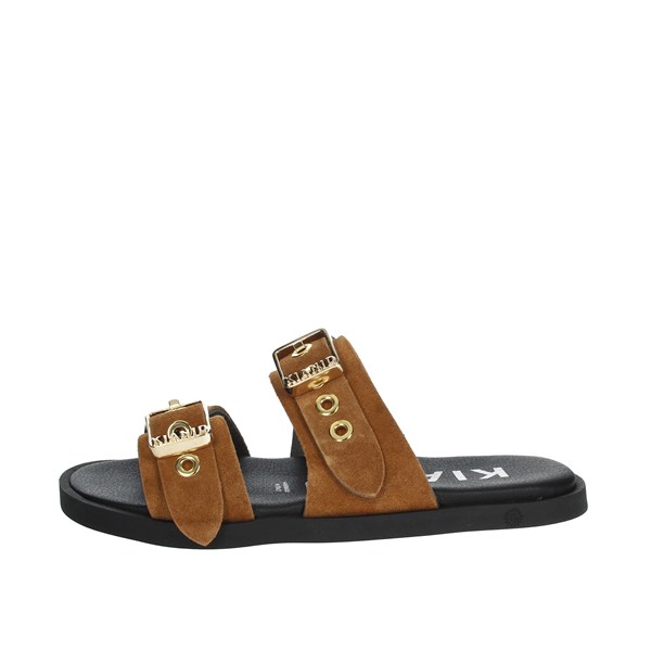 Kianid Shoes Flat Slippers Brown leather KND01002