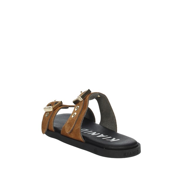 Kianid Shoes Flat Slippers Brown leather KND01002