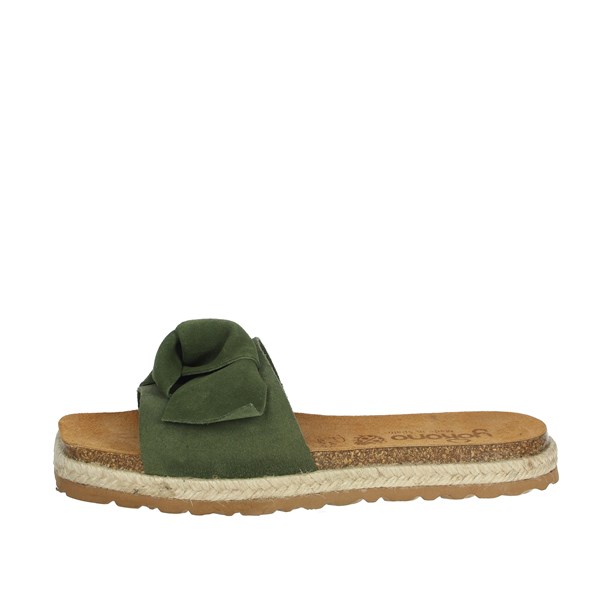 Yokono Shoes Flat Slippers Dark Green COS-159
