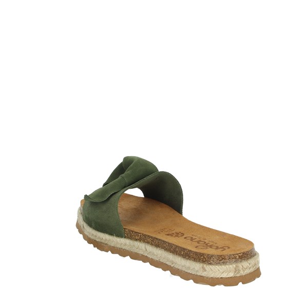 Yokono Shoes Flat Slippers Dark Green COS-159