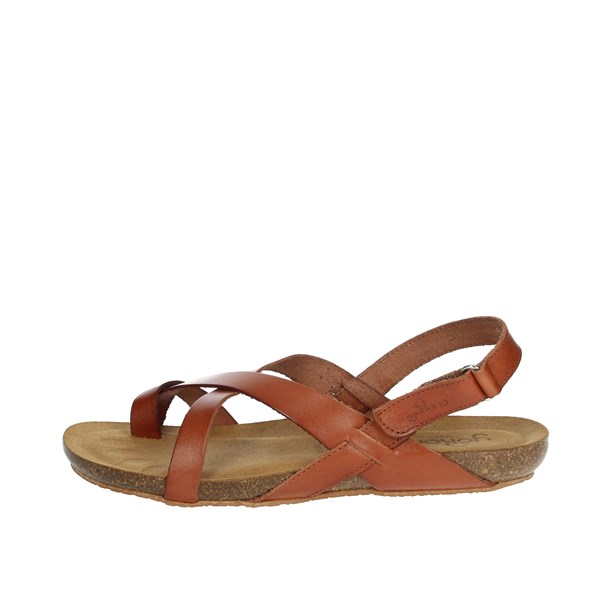 Yokono Shoes Flat Sandals Brown leather IBIZA-718