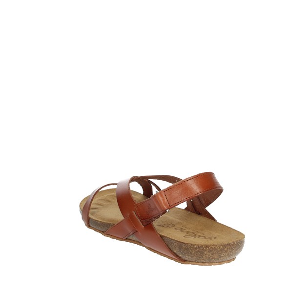 Yokono Shoes Flat Sandals Brown leather IBIZA-718