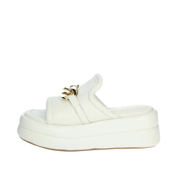Paola Ferri Shoes Platform Slippers White D7720