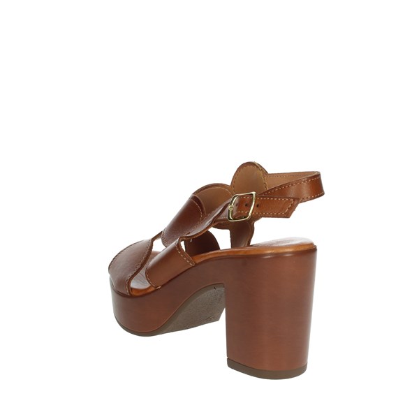 Marlena Shoes Heeled Sandals Brown leather 023