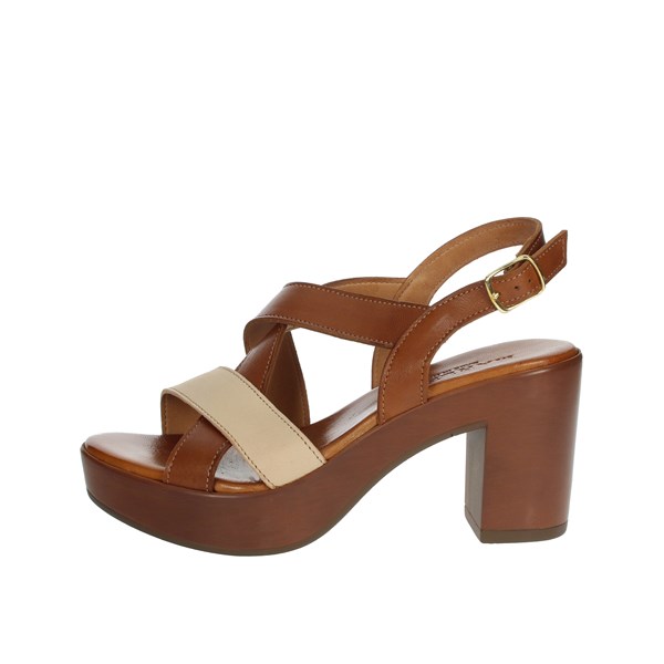 Marlena Shoes Heeled Sandals Brown leather 065