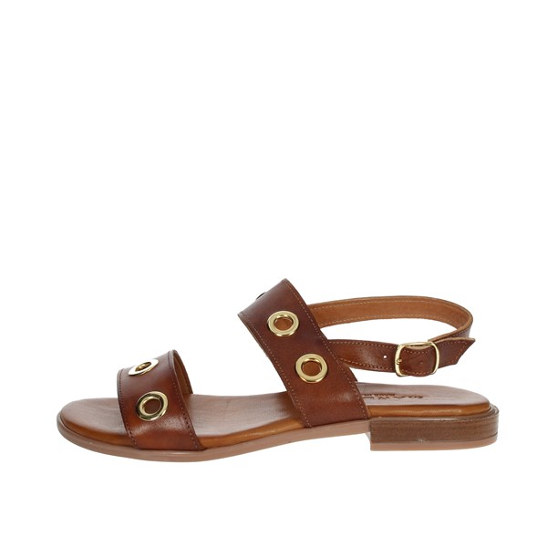 Marlena Shoes Flat Sandals Brown leather 811