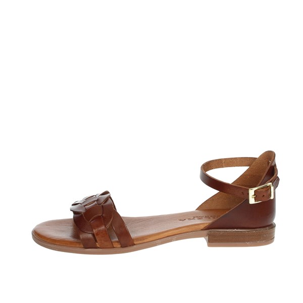Marlena Shoes Flat Sandals Brown leather 204