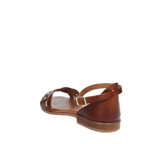 Marlena Shoes Flat Sandals Brown leather 204