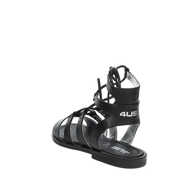 4us Paciotti Shoes Flat Sandals Black 41104