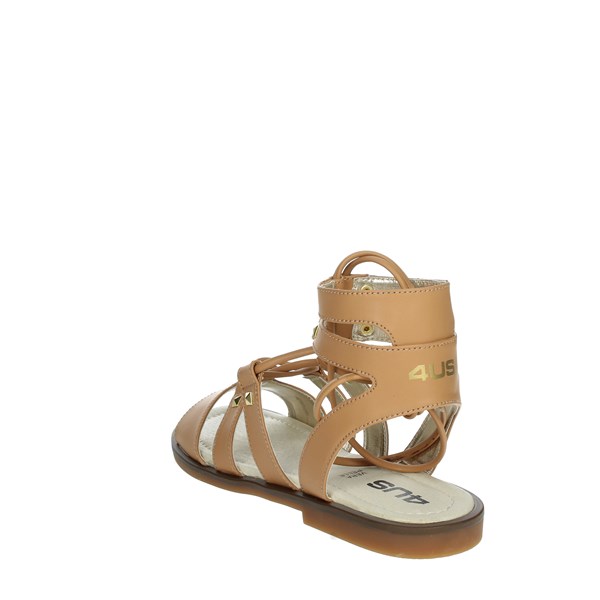 4us Paciotti Shoes Flat Sandals Brown leather 41104