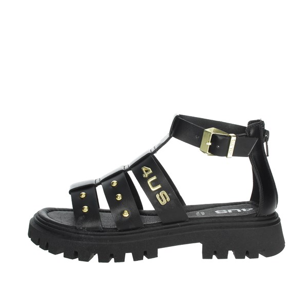 4us Paciotti Shoes Flat Sandals Black 41120