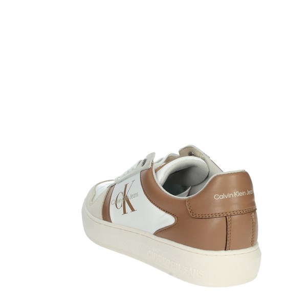 Calvin Klein Jeans Shoes Sneakers White/Brown leather YM0YM00328