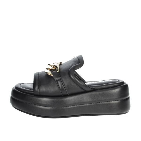 Paola Ferri Shoes Platform Slippers Black D7720