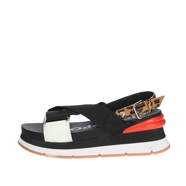 Gioseppo Shoes Platform Sandals Black/Beige 65401