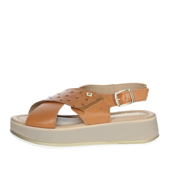 Valleverde Shoes Platform Sandals Brown leather 32340