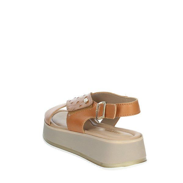 Valleverde Shoes Platform Sandals Brown leather 32340
