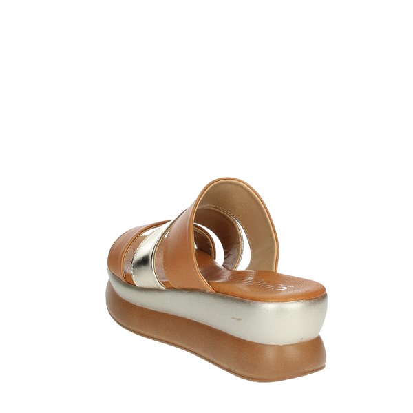 Cinzia Soft Shoes Platform Slippers Brown leather IAF273190PL