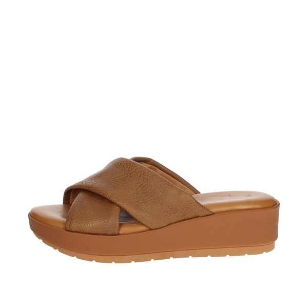 Elisa Conte Shoes Platform Slippers Brown leather M64