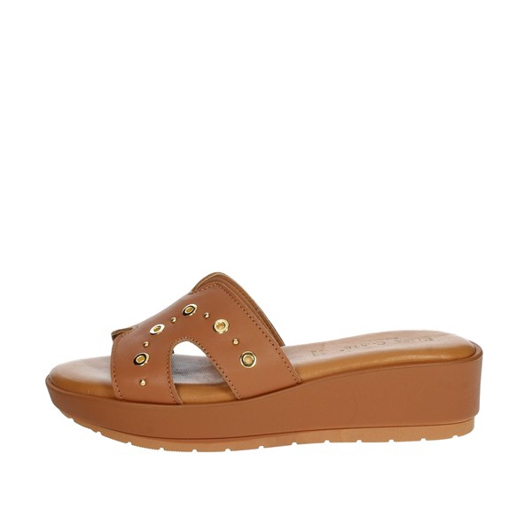 Elisa Conte Shoes Platform Slippers Brown leather M68