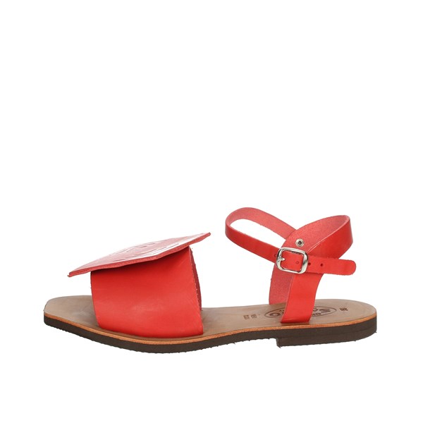 Salento Shoes Flat Sandals Red 22Z1