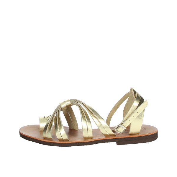 Salento Shoes Flat Sandals Gold CG020