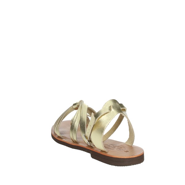 Salento Shoes Flat Sandals Gold CG020