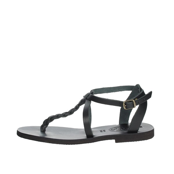 Salento Shoes Flat Sandals Black CG01
