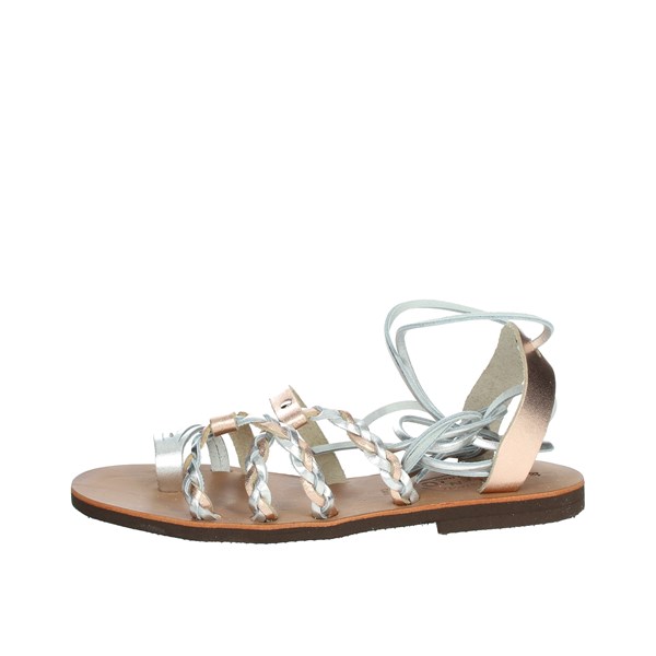 Salento Shoes Flat Sandals Silver CG19