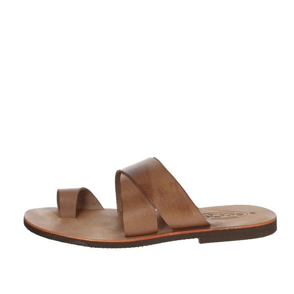 Salento Shoes Flat Slippers Brown AP56